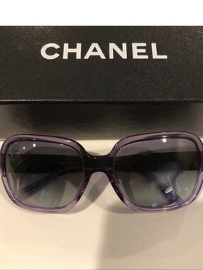 CHANEL Purple Oversized Oval Women's Sunglasses 5156💜💜💜